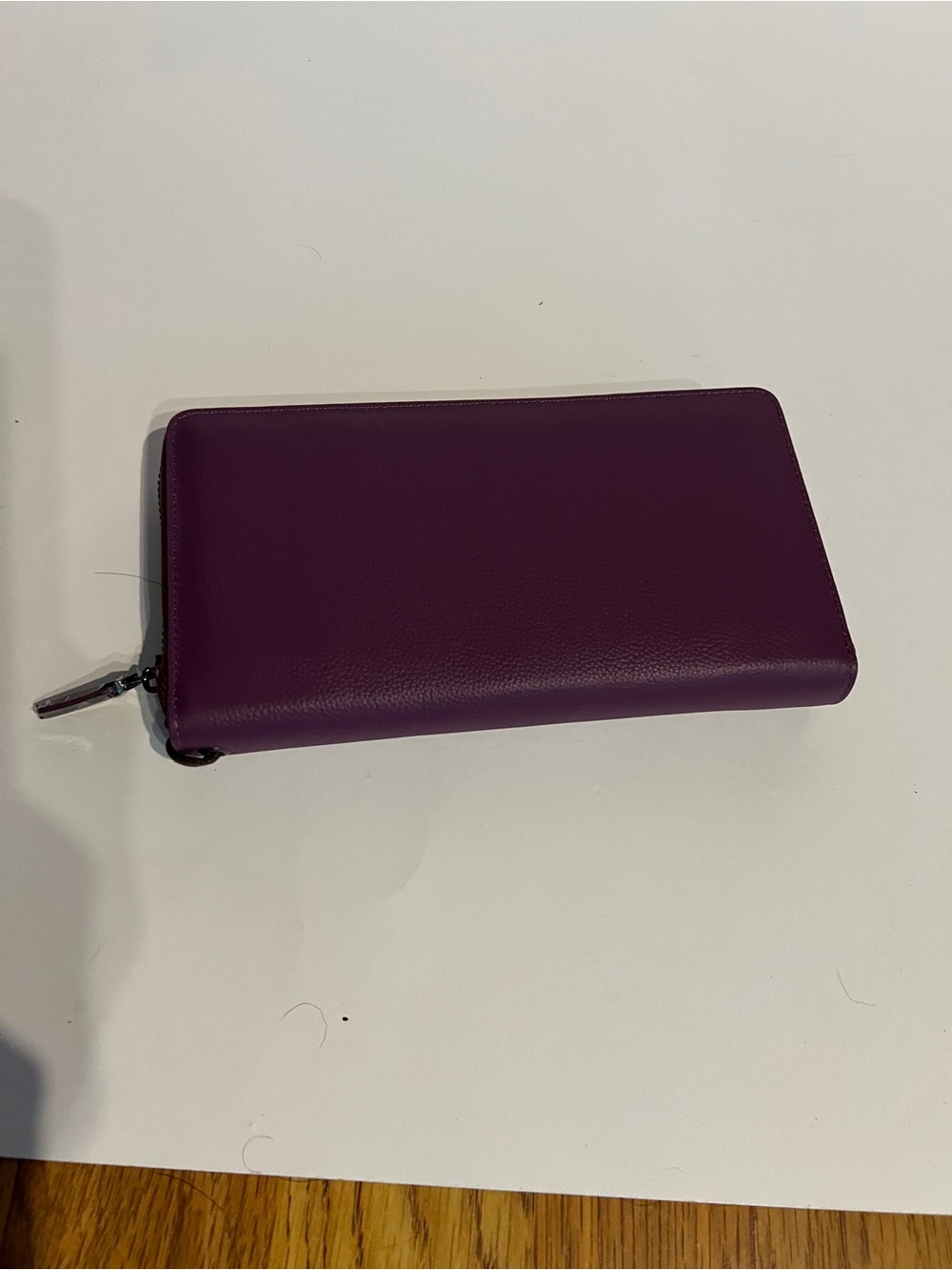 Women's Zip-Around Leather Wallet in Deep Purple